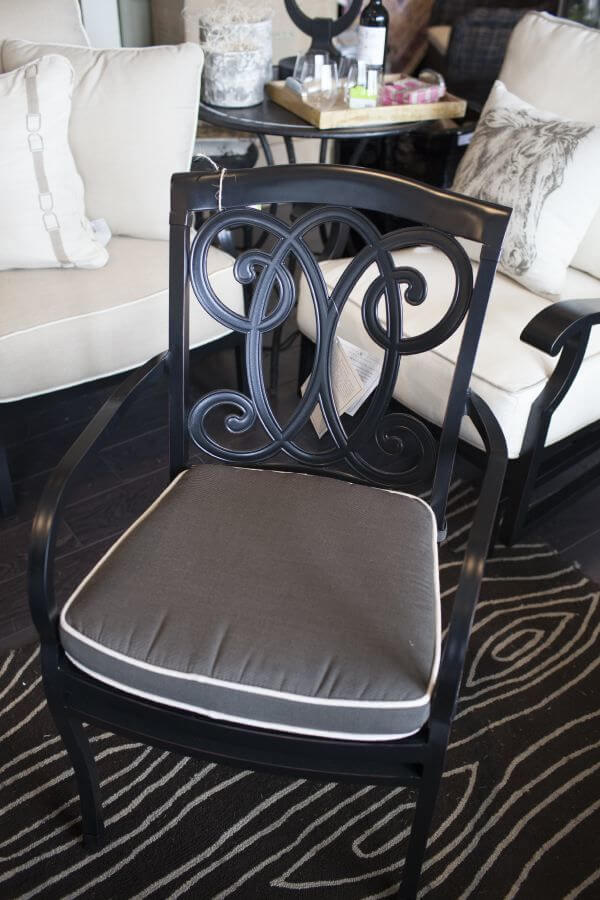 Get your patio ready for spring: Aluminum chairs with upholstered cushions are lightweight and durable.
