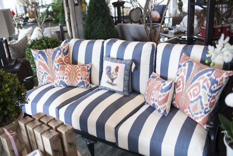 Get your patio ready for spring: Blue color scheme corresponds to trending blue in fashion as well.