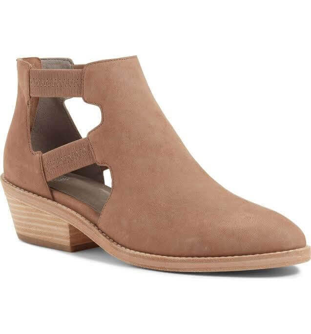 Closed-toe booties in lighter neutral shades are a transition weather style staple. Image: Nordstrom