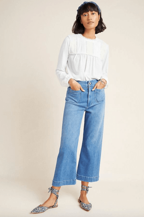 jeans palazzo cropped