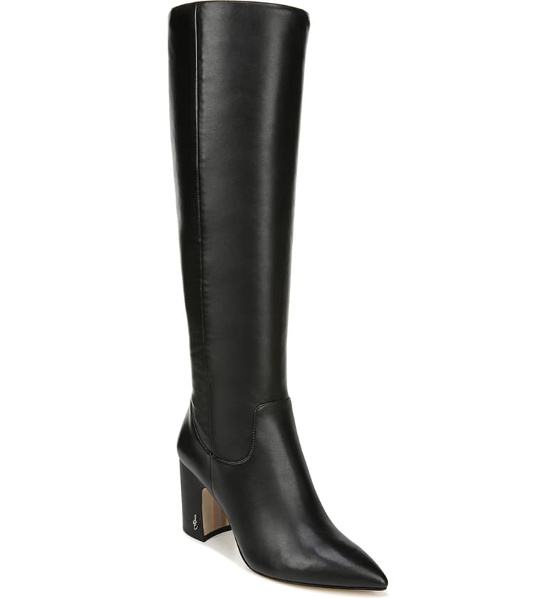 tall leather boots with heel