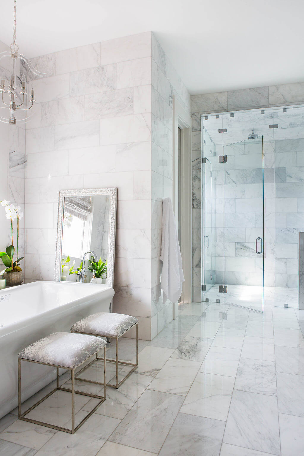 bathroom inspiration- floor to ceiling marble