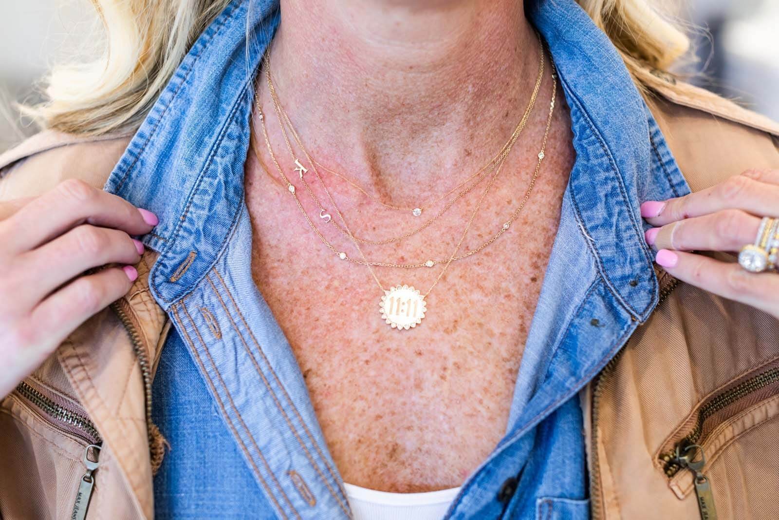 2020 Jewelry Trend: layering necklaces and using personalized charms or pendants