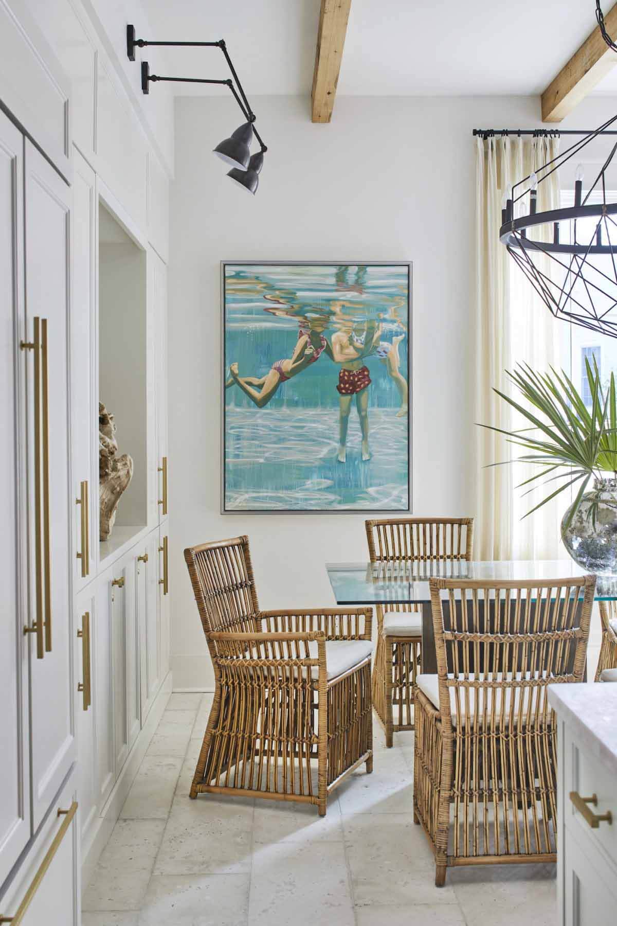 Dining room with Sarah Soule artwork