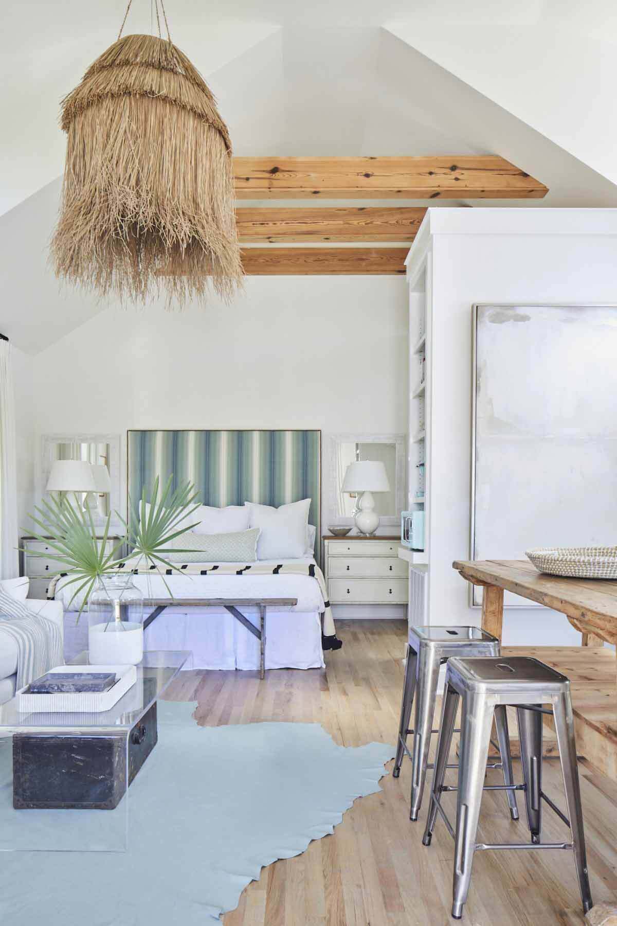 Bedroom in carriage house of Ashley Gilbreath's Rosemary Beach house