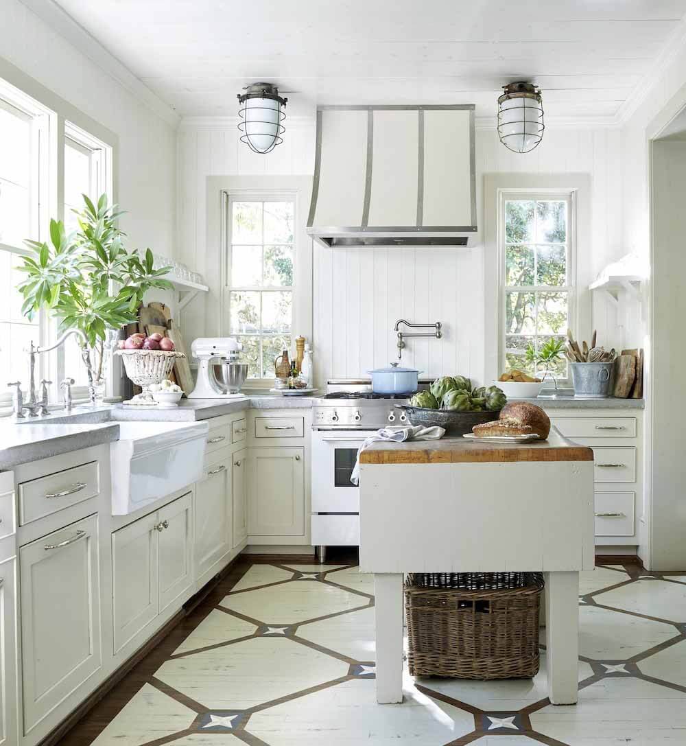 White kitchen in 1920s colonial home